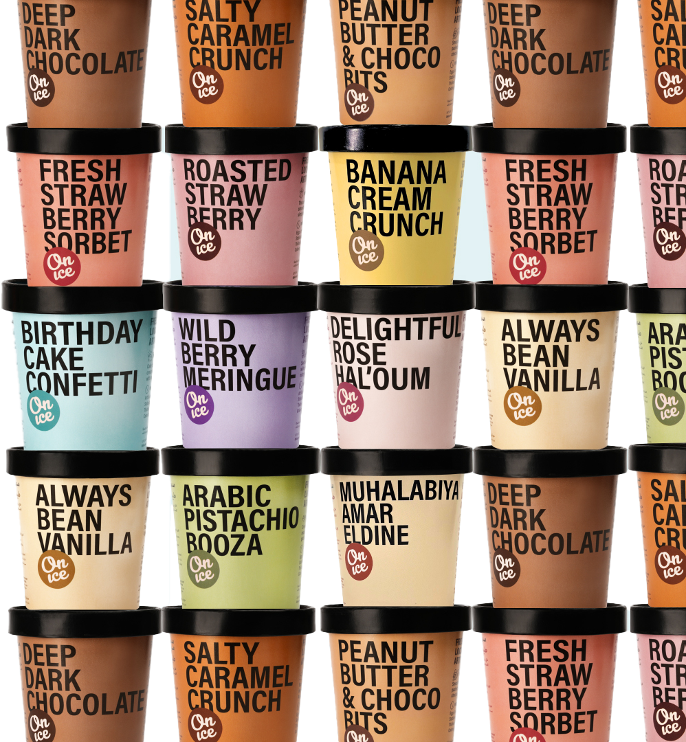 Assortment of On Ice premium ice cream products