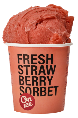 Fresh Strawberry Sorbet in cup